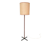Minimalist Style Mid-century teak and steel floor lamp, Germany 1960s