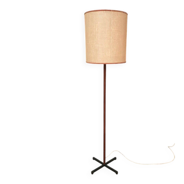 Minimalist Style Mid-century teak and steel floor lamp, Germany 1960s