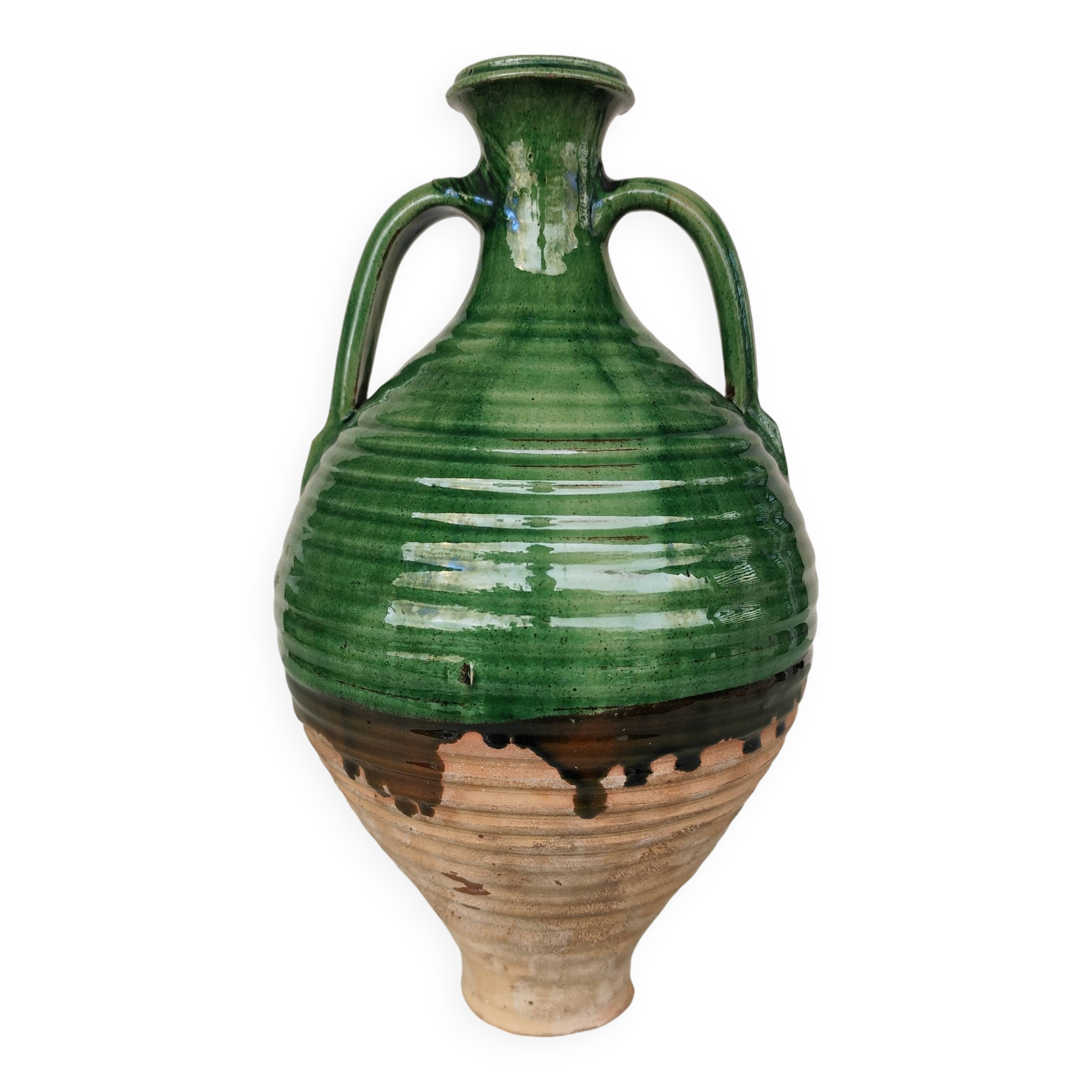 Carafe en grès vert