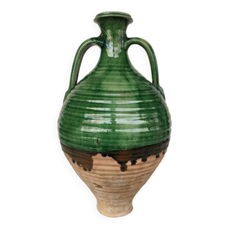 Green stoneware carafe