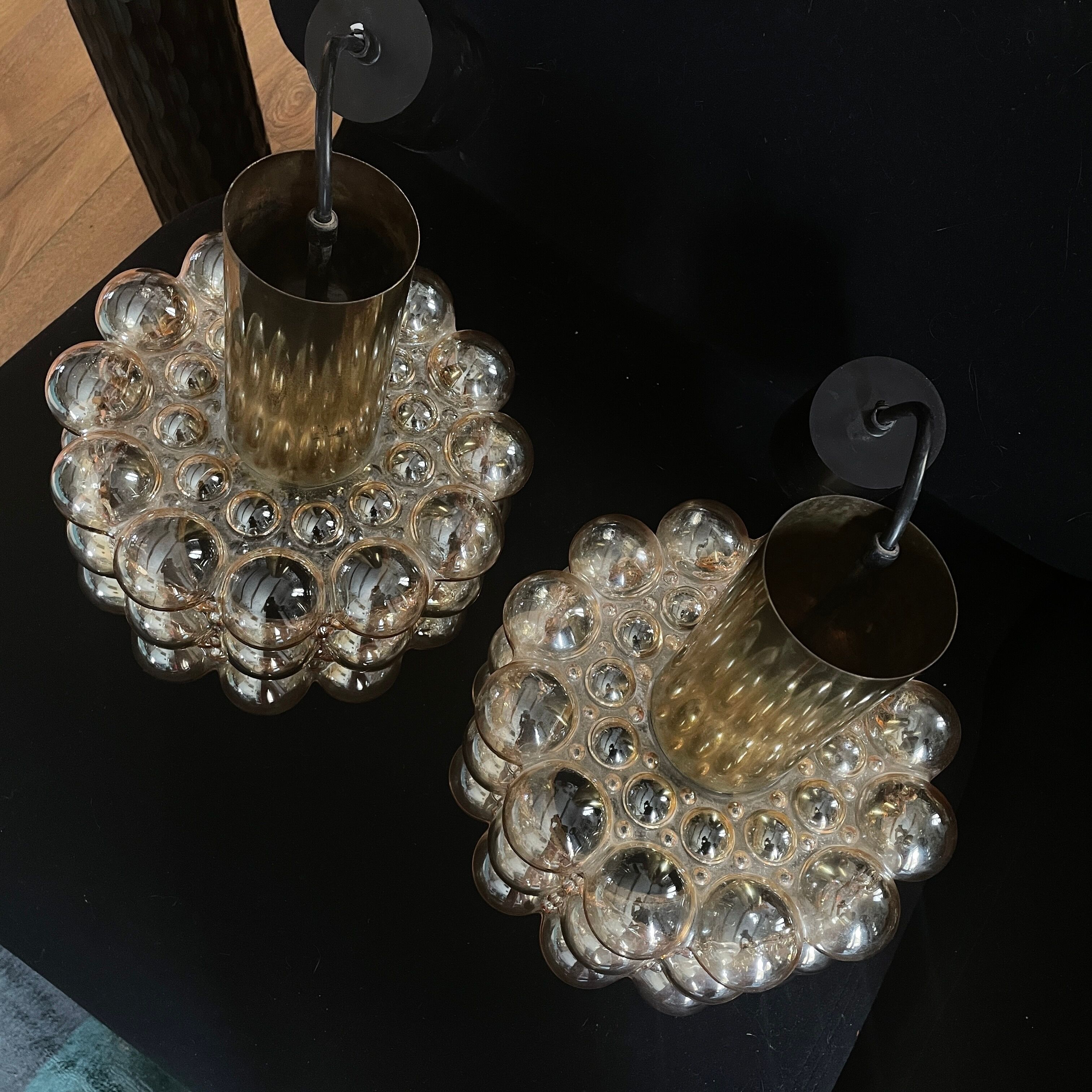 suspension bubble Helena Tynell Limburg glass lamp 1970 design