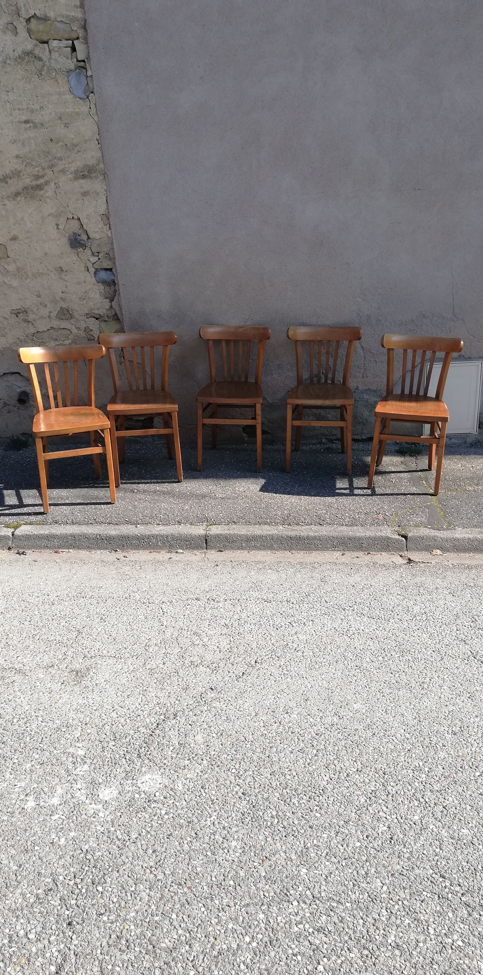 Set de 5 chaises bistrot vintage