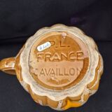 Melon-shaped ceramic jug, signed Poët-Laval, Cavaillon.