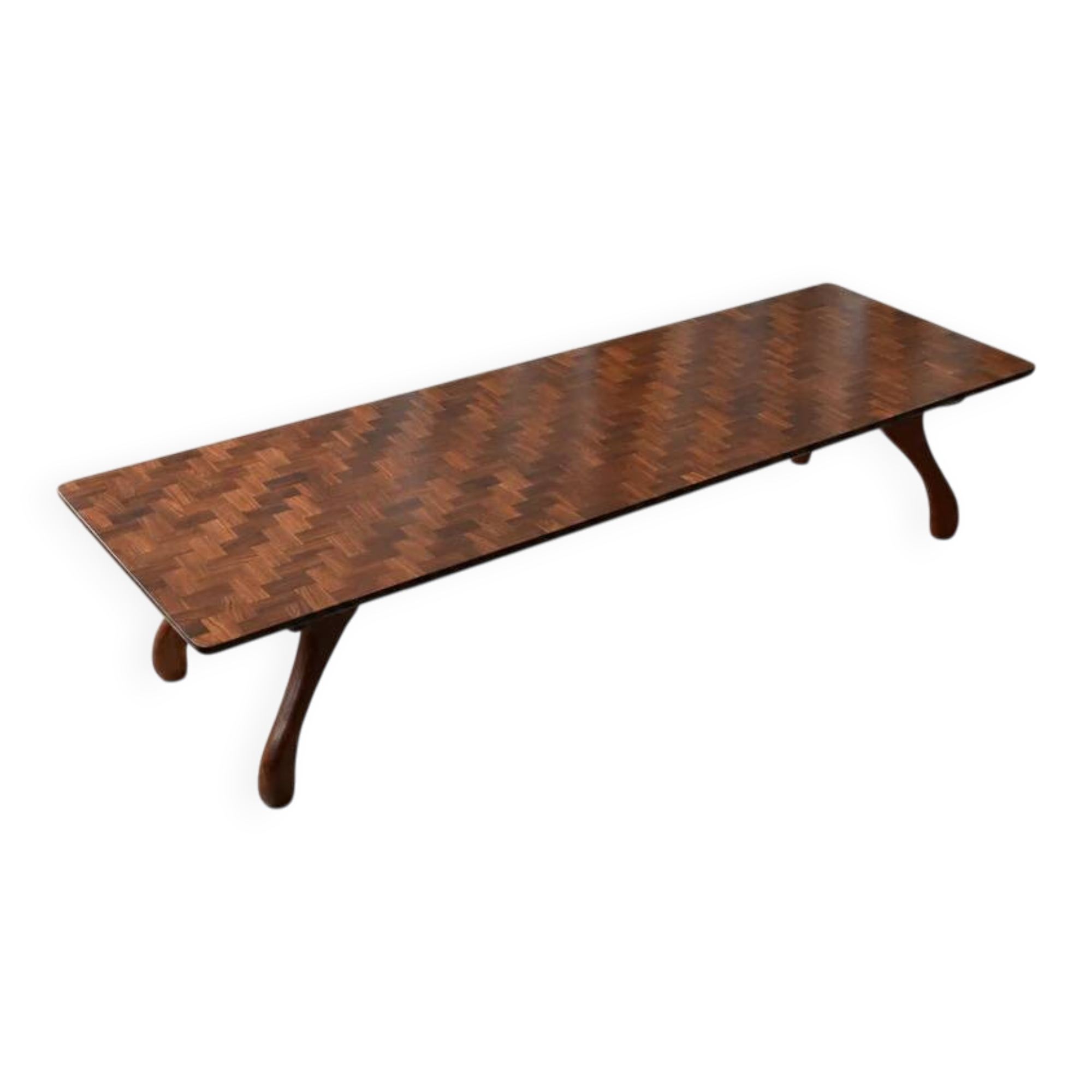 Don S. Shoemaker cocobolo parquet coffee table for Señal S.A., Mexico 1960s