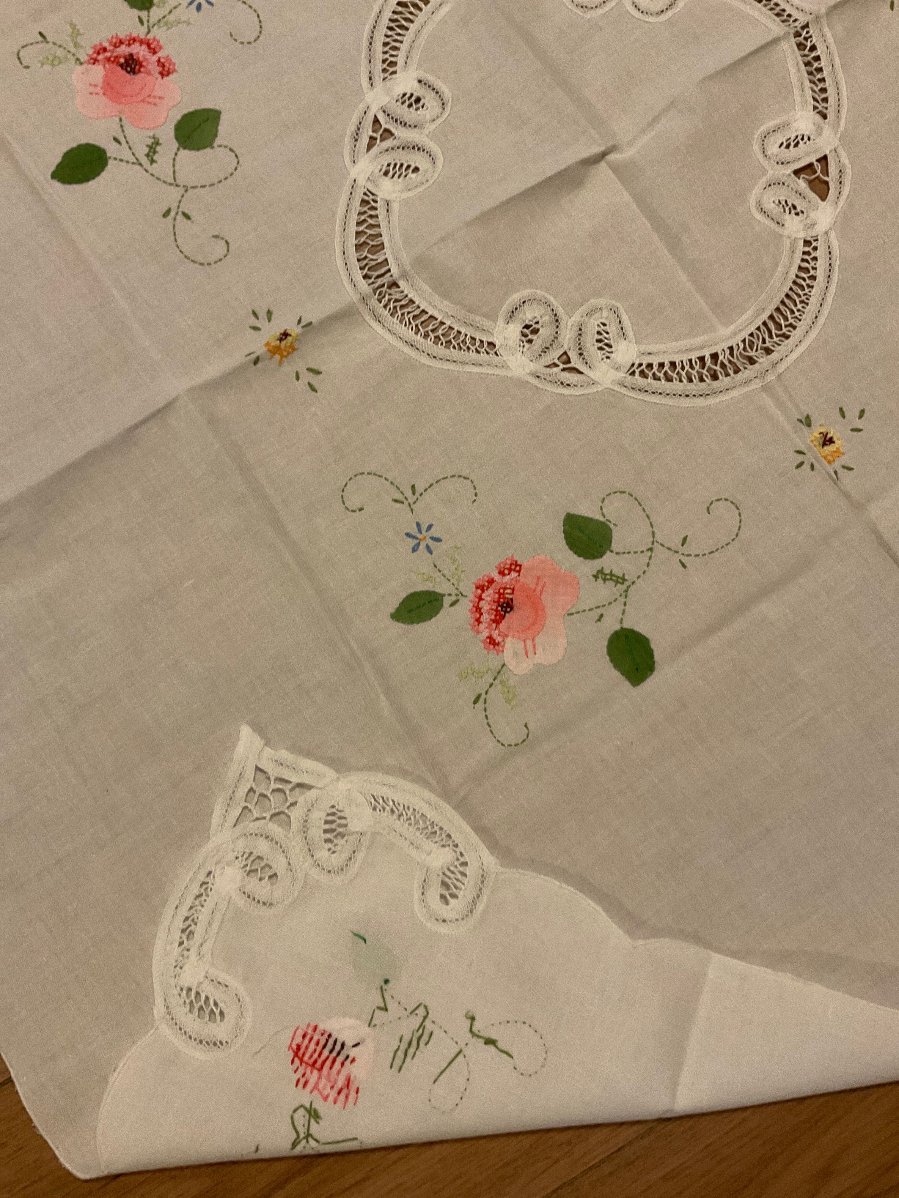 Tea tablecloth, handmade, france