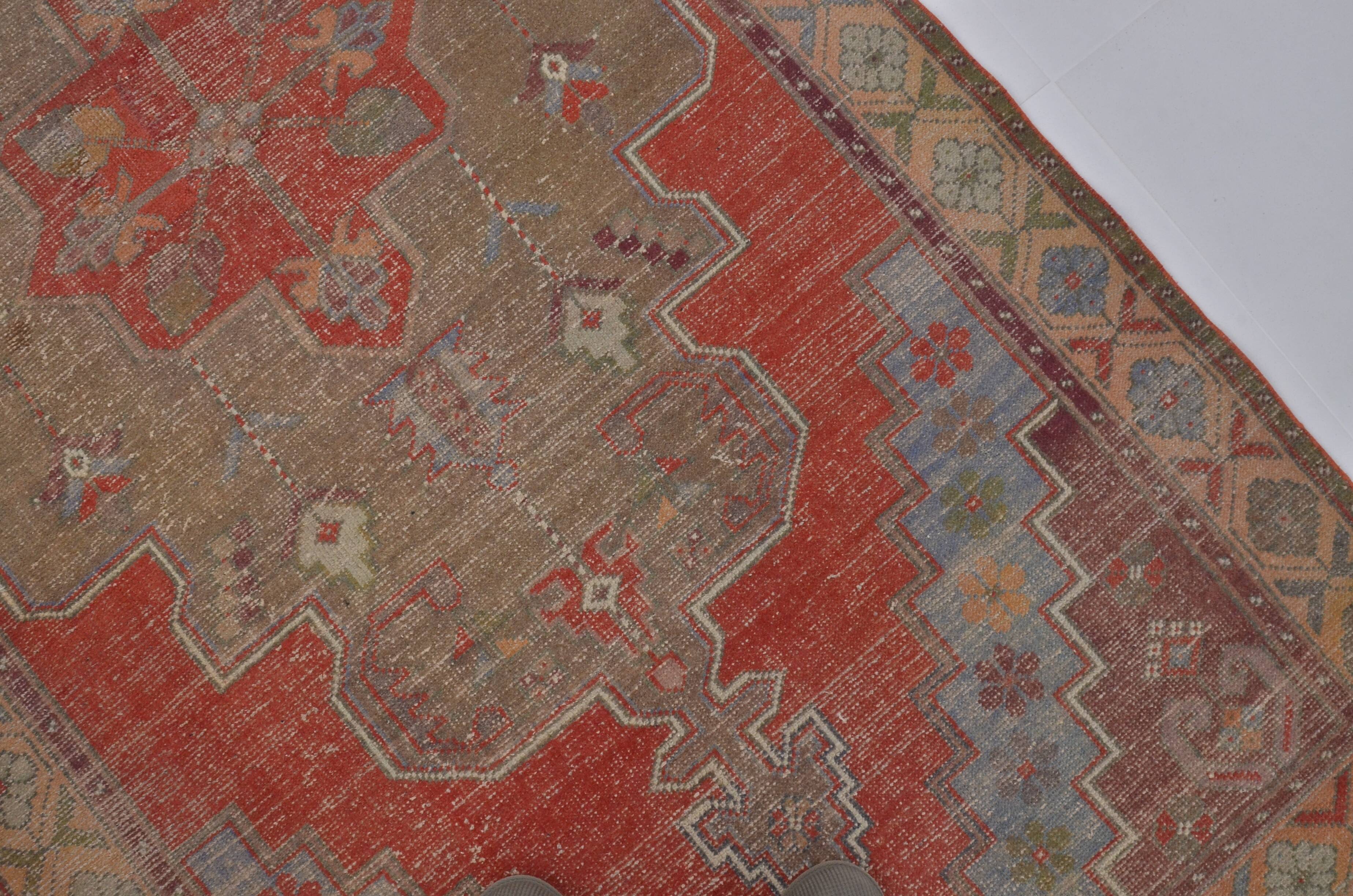Red & Beige Turkish Handmade Rug sku 2406