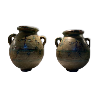 Pair of eared jars beginning. XX° North Africa