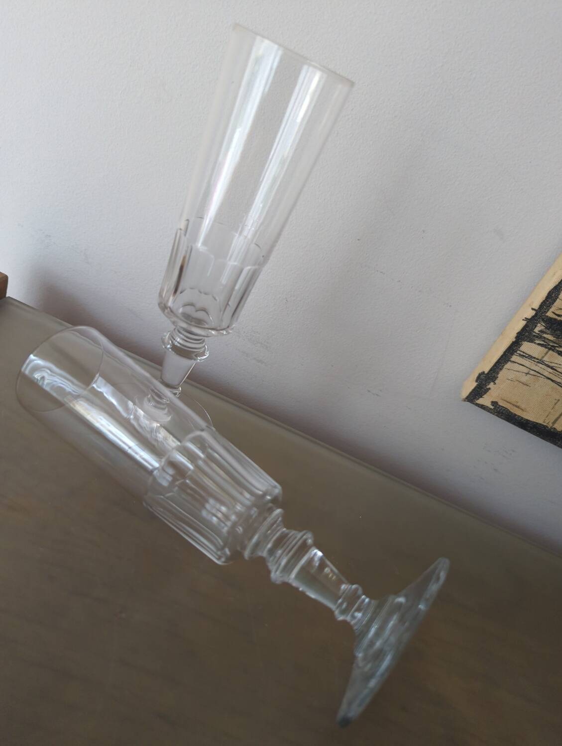 2 flûtes à champagne Baccarat modèle Mirabeau