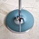 Modernist floor lamp in chrome metal and satin glass, 1960.
