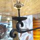 Wrought iron and cane floor lamp, 1970