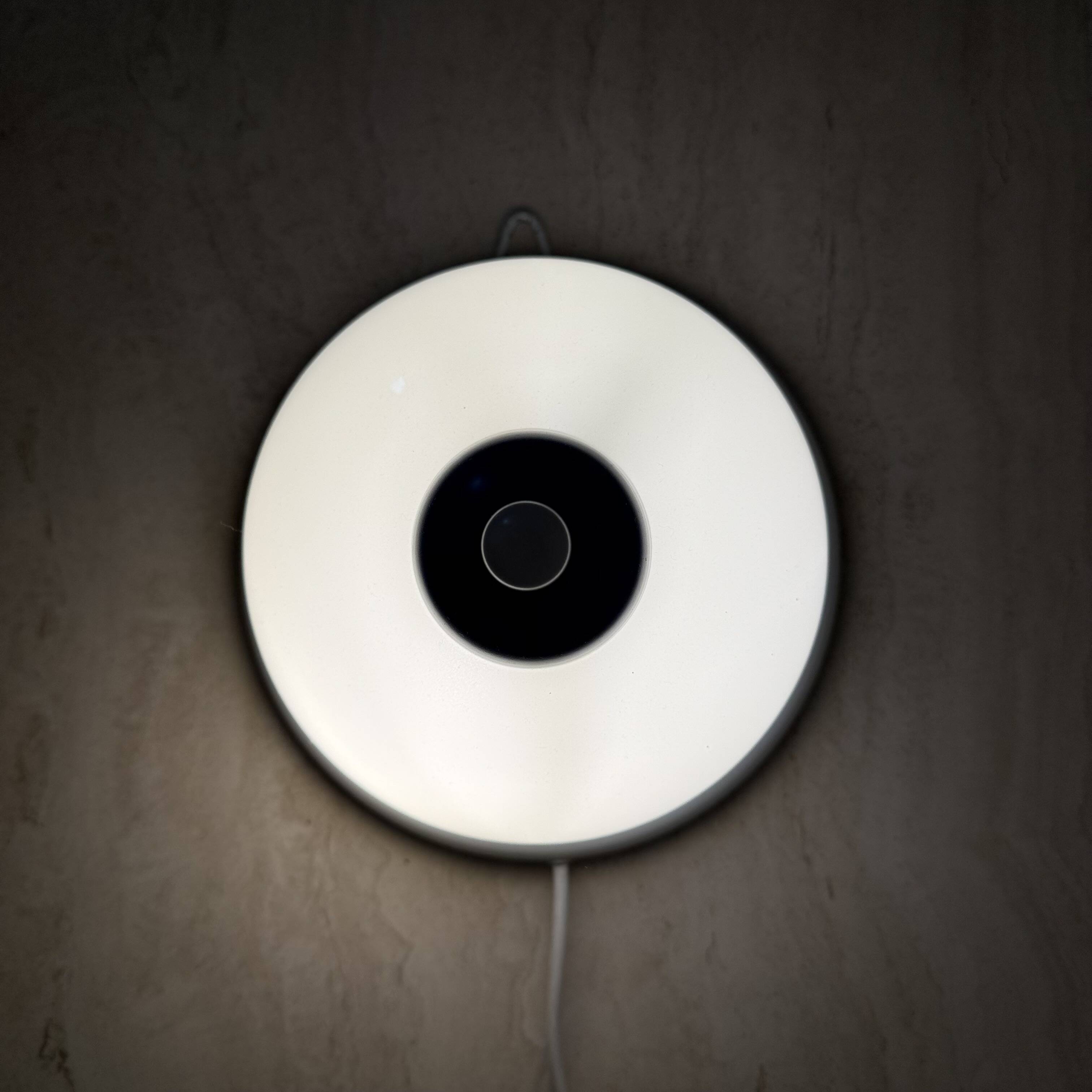 Vintage glass blue and white wall lamp sconce , 1970s