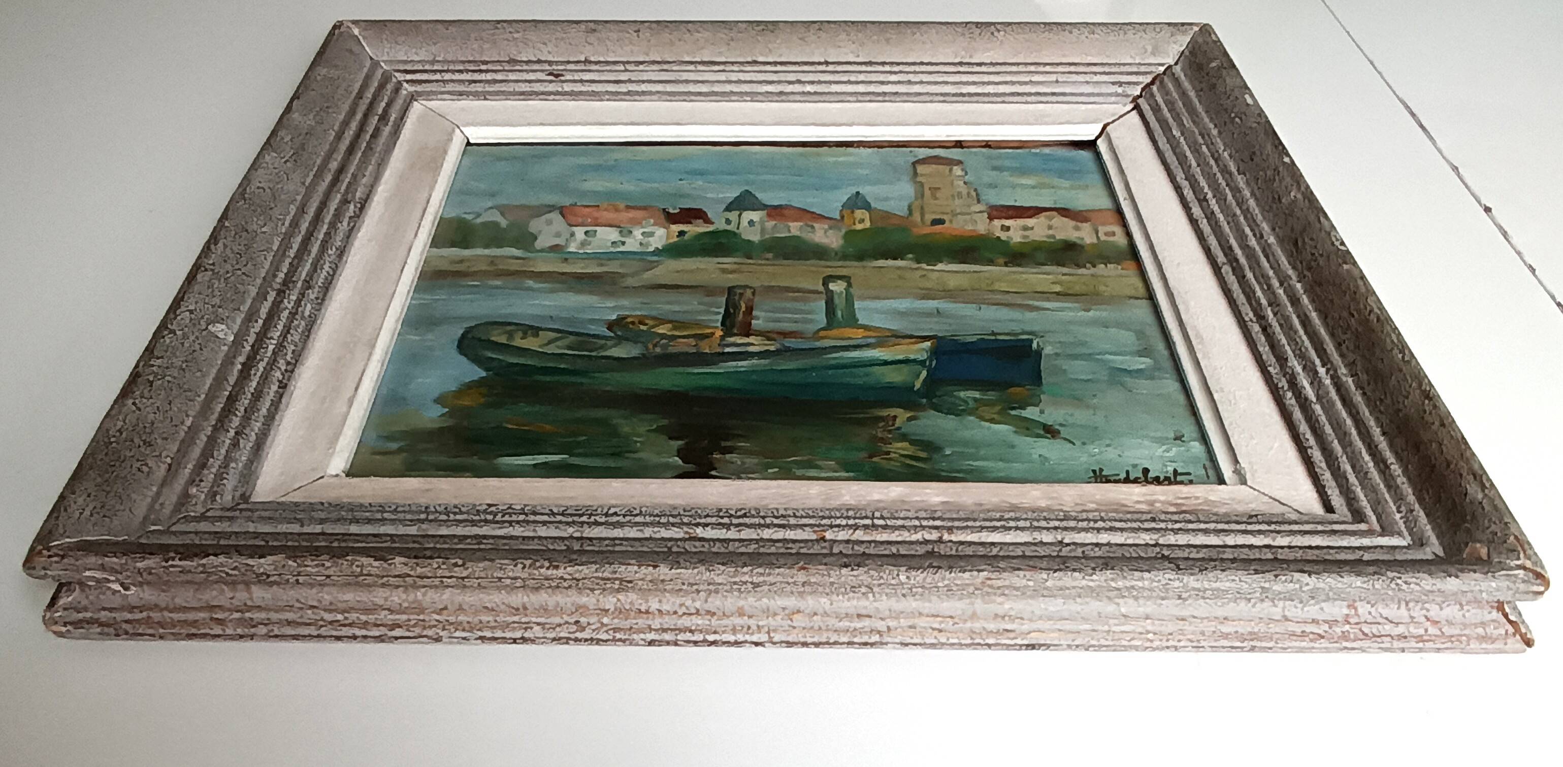 Tableau Huile sur panneau signée Heudebert Saint Jean de Luz