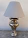 Large silver metal lamp with classic baluster o