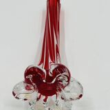 Red submerged Murano glass soliflore vase