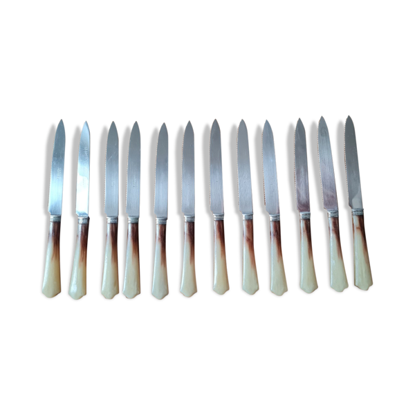 Set de 12 couteaux en bakélite