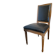 Antique Louis XVI style chair in solid wood and patinated leather.