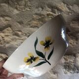 Salins France salad bowl with yellow flower decoration