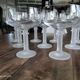 Lot de 9 coupes à champagne en cristal vintage pied givré