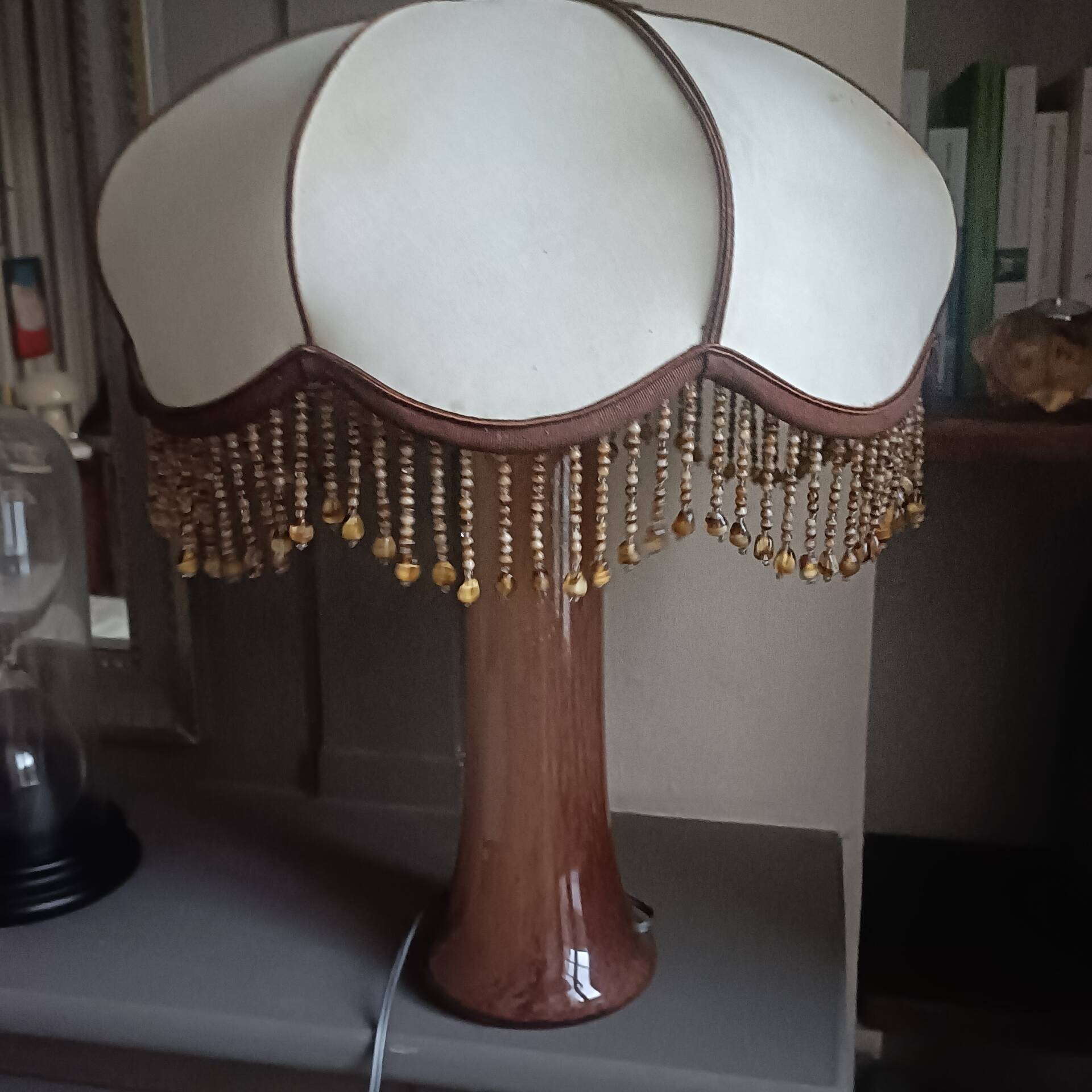 Lampe en verre bullé vintage 