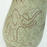 Vase en céramique u-keramik du début des années 1960, modèle no. 137/30 décor éléphants et palmiers