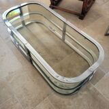 70s chrome coffee table