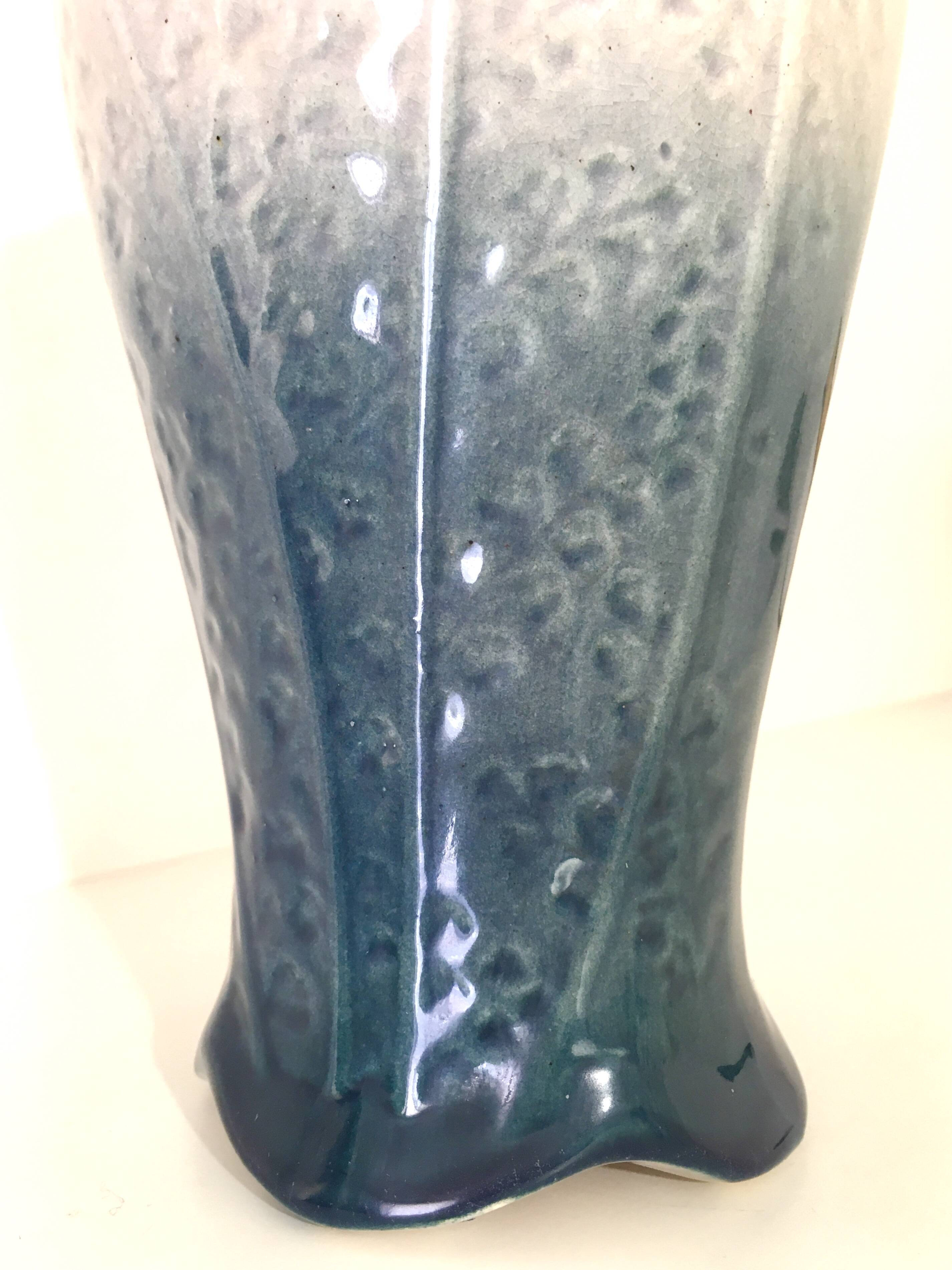 Art Nouveau vase in polychrome slipware • Onnaing pottery