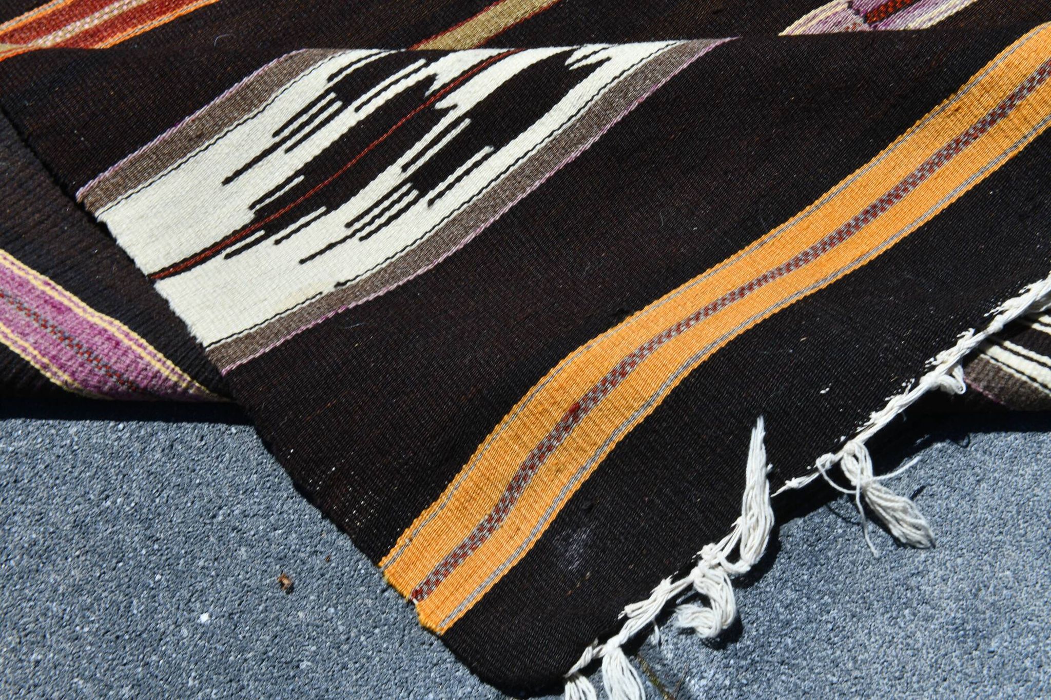 Tapis Kilim turc à motif marocain rayé en 100 % laine, 181x305 cm