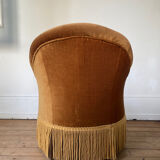 Toad armchair in golden velvet