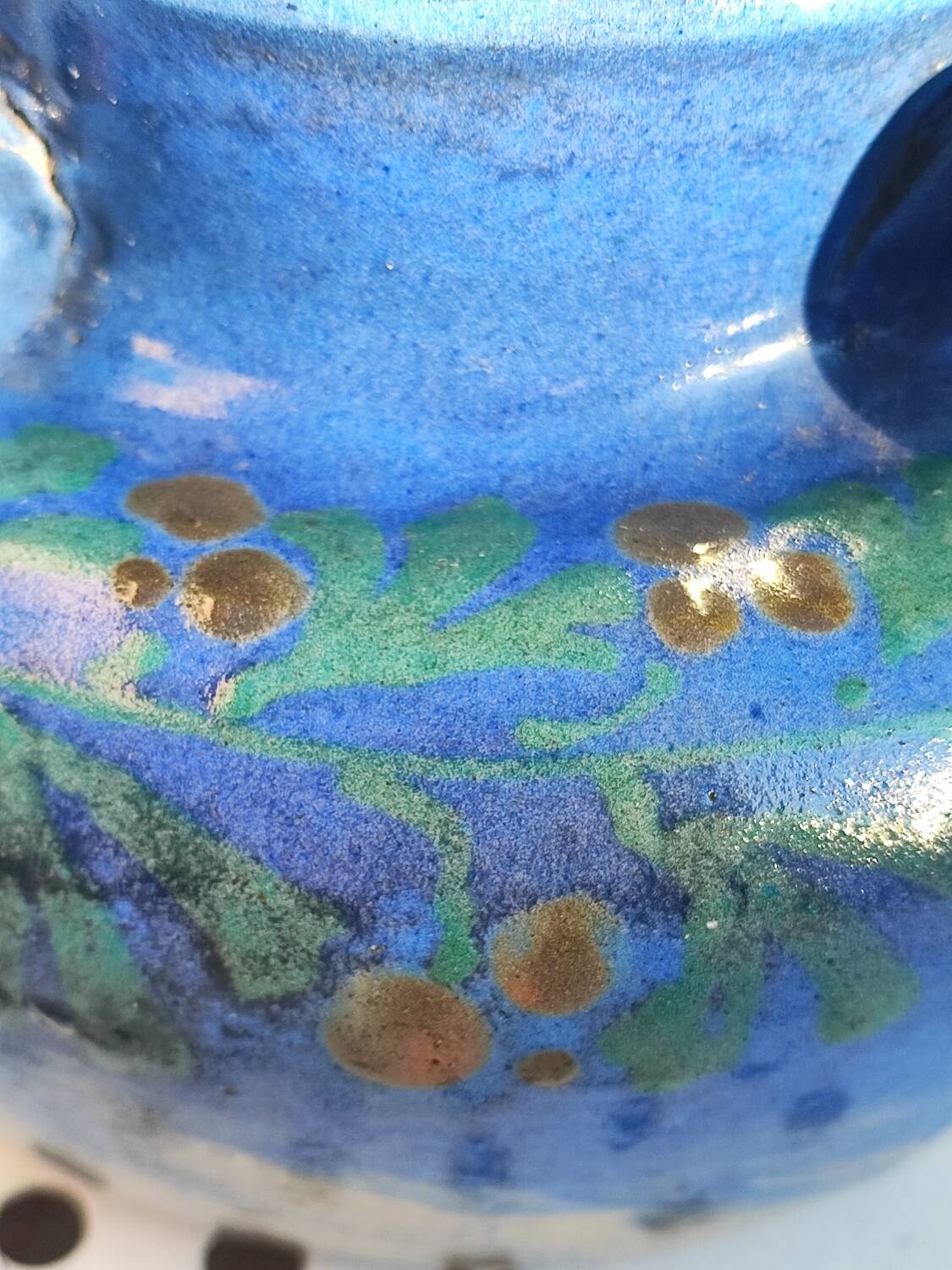 large vase with 4 handles Soufflenheim signed Elchinger