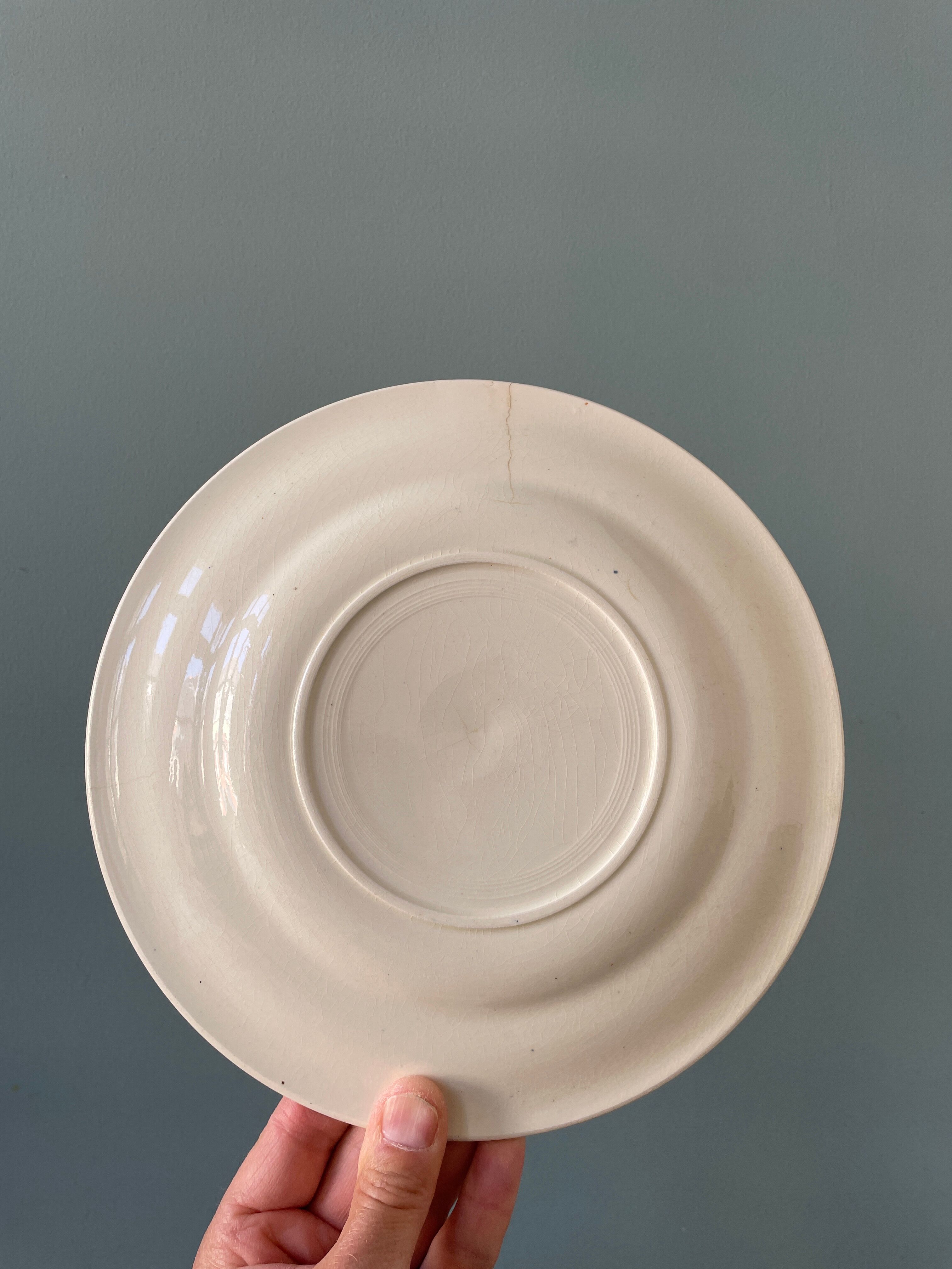 Set of 12 flat plates Terre de Fer L.G "Rouen" XIX