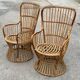 Set of two mid century rattan armchairs by bonacina 1950 design