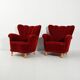 Pair of Swedish 1940s shell-back armchairs