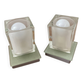 Paire de lampes Ice Cube ds années 80-90