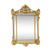 Miroir 140 x 99 cm époque Napoléon III, dorure à la feuille d’or