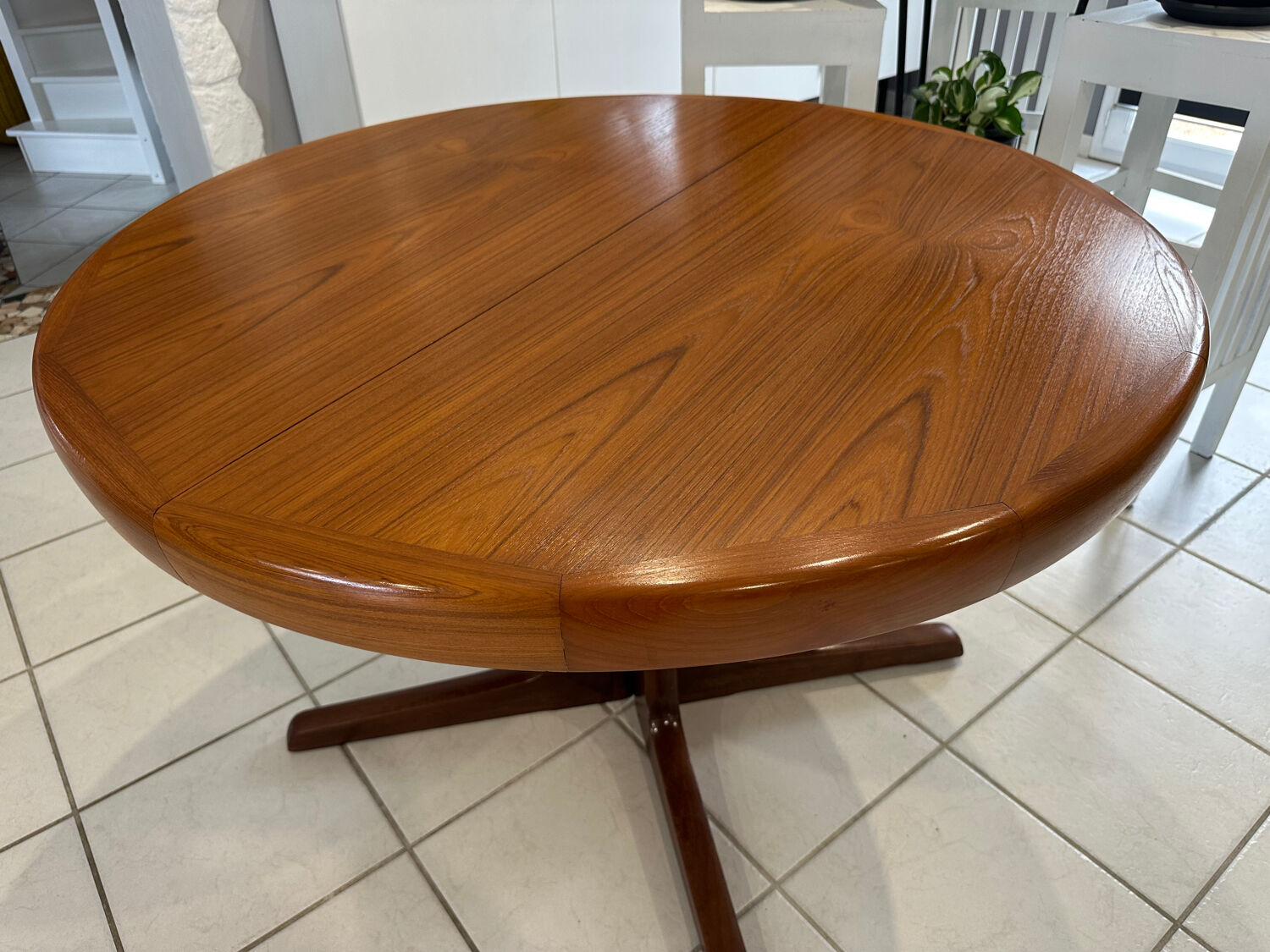 Extensible Baumann teck table vintage 1970