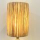 XXL Vintage Lamp Base in Beige Grey Stoneware with Raffia Lampshade 1970
