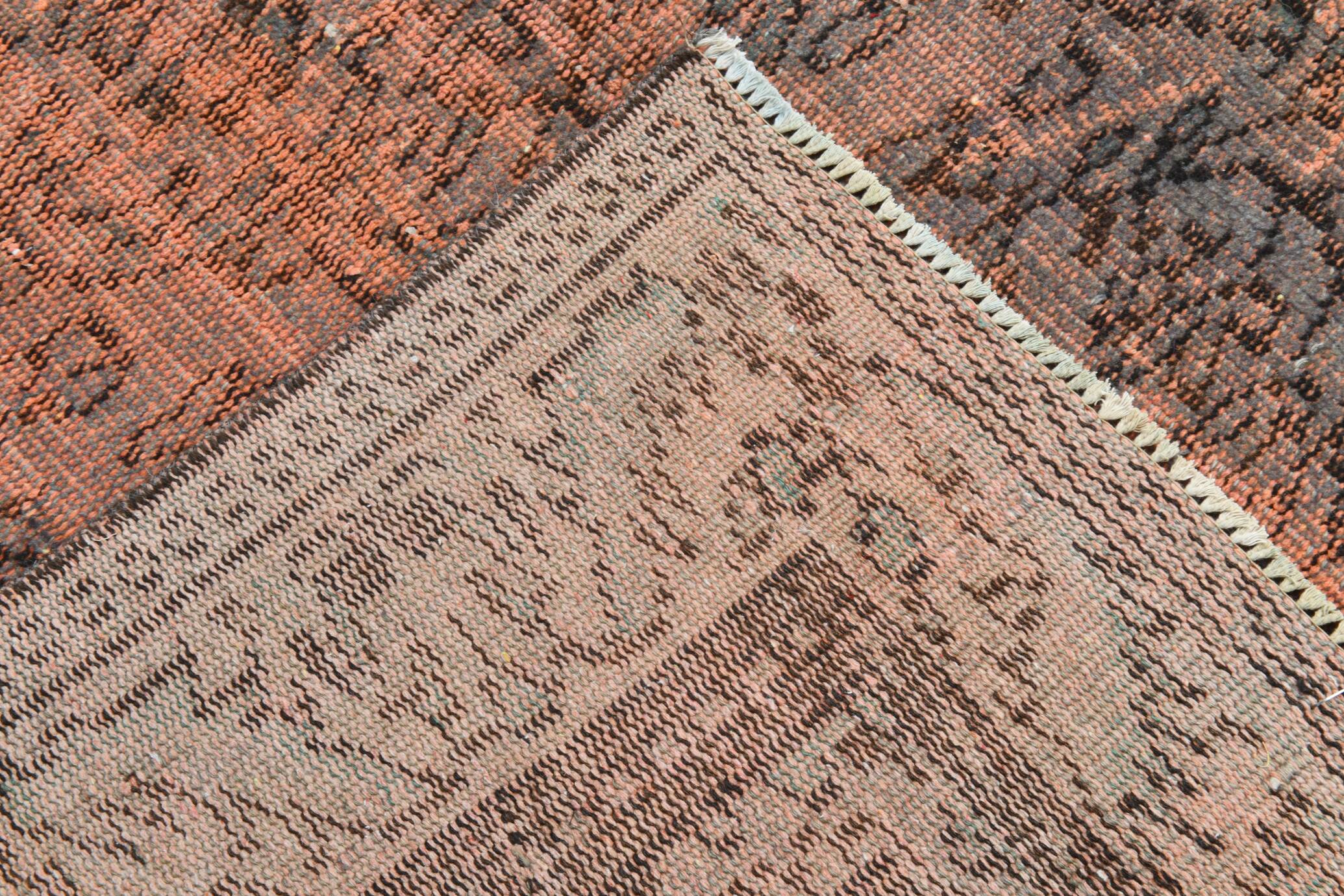 Tapis turc vintage classique en laine terracotta