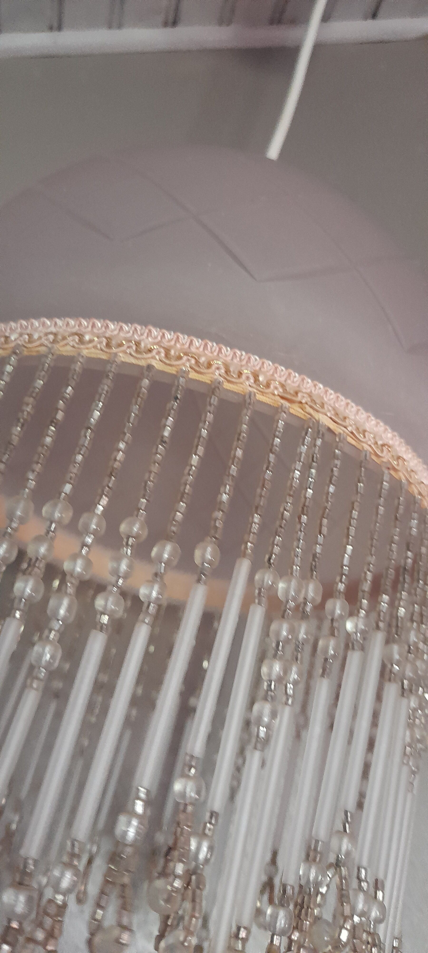 Pink pearl glass chandelier, charleston style