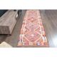 1970s Turkish Oushak Handmade Wool Cotton Pink Runner Rug 98x315