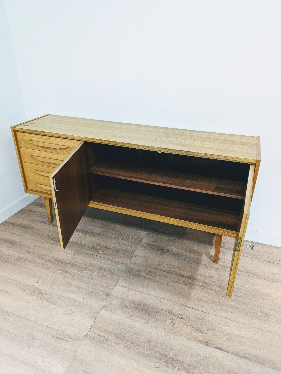 Vintage Scandinavian wooden sideboard