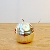 Art Deco, Sweet silver jam jar in the shape of an apple Inactive
