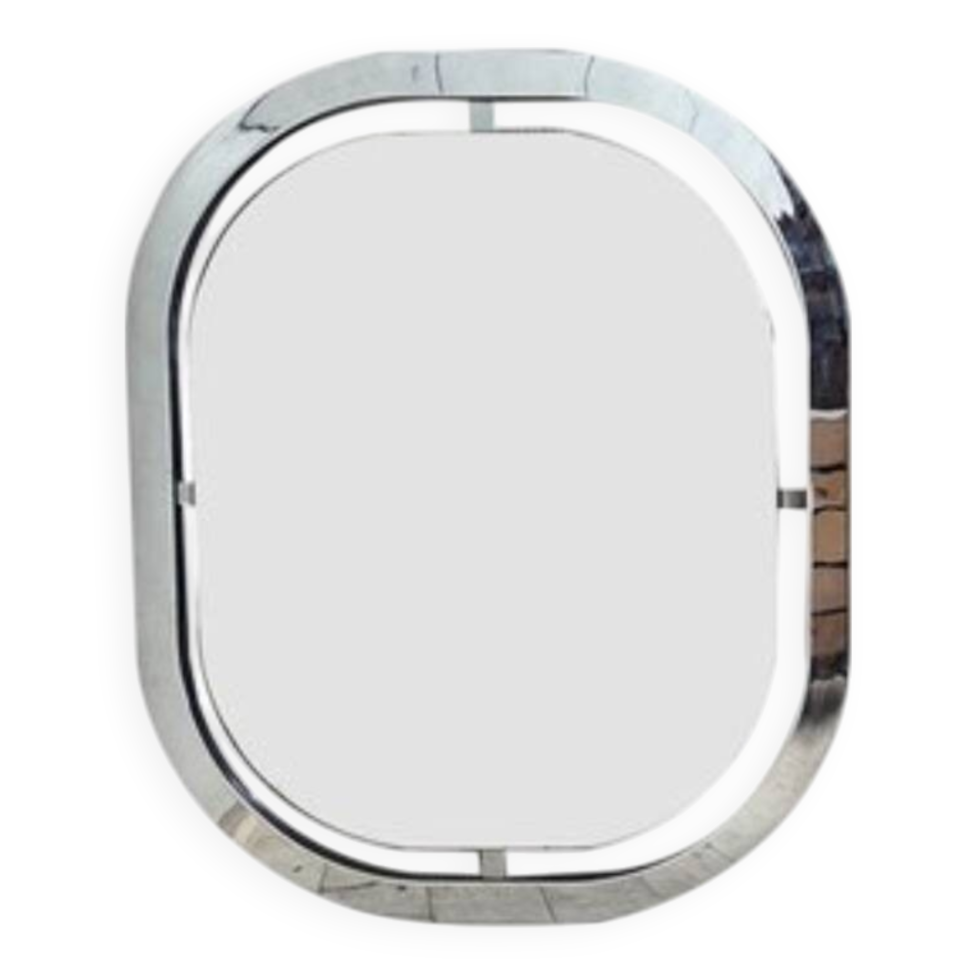 Bauhaus mirror in chrome-plated steel
