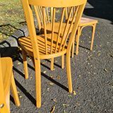 Series of 4 vintage chairs bistro Baumann 87