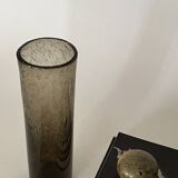 Large smoked and blown glass vase, Verrerie de Bendor 1950
