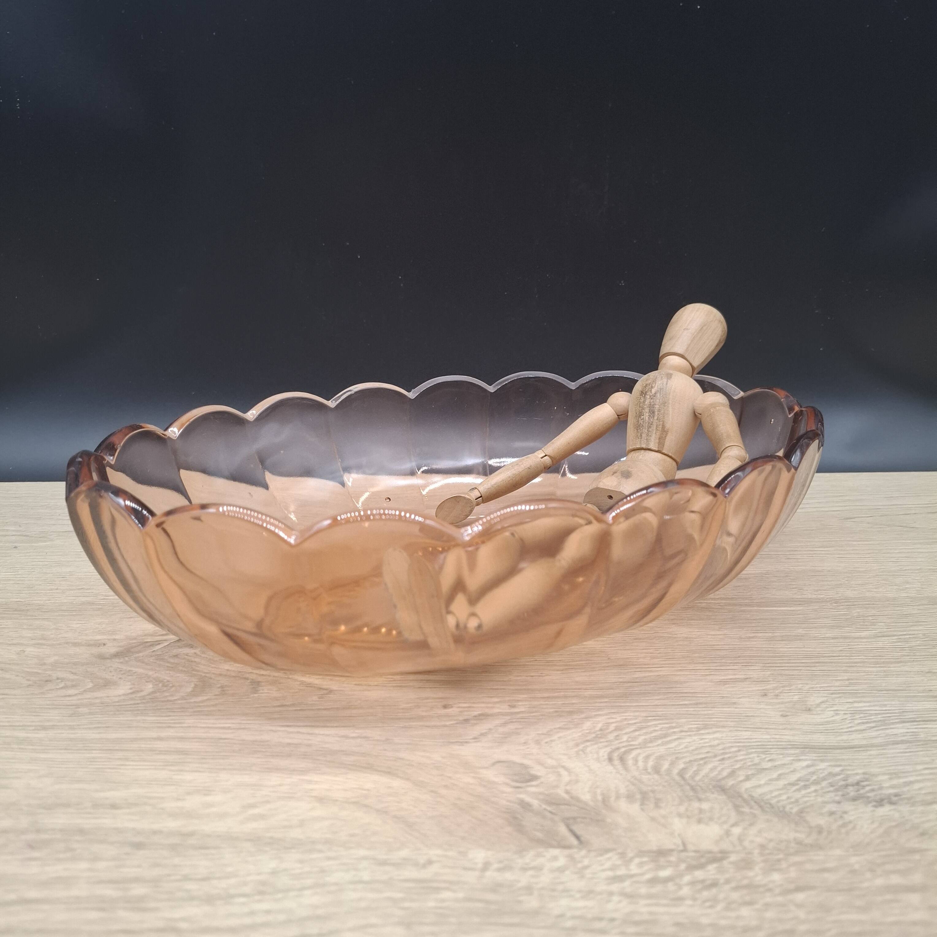 Val Saint Lambert pink salad bowl