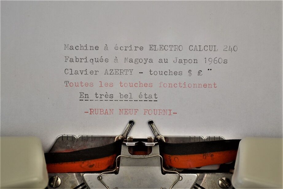 Machine à écrire Electro Calcul 240 vintage 60 avec ruban neuf