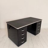 German Bauhaus Writing Desk in Black Lacquered Metal, 1925