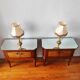 Pair of Art Deco bedside tables, mirrored top.