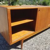 Scandinavian teak row 4 sliding doors - 60s