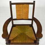 Art deco modernist armchair in dark beech